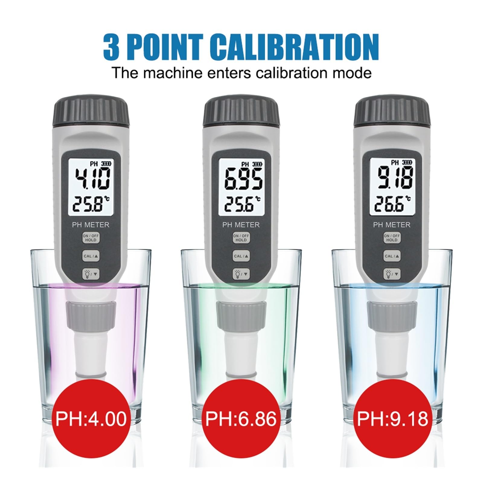Testeur De Ph De l'eau, Acidomètre for Aquarium Professionnel ph-mètre Portable Type de Stylo testeur de qualité de l'eau Compteur d'acidité PH818 Mesure PH818 Testeurs d'eau