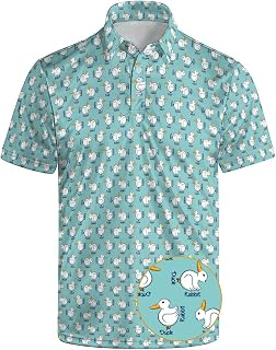 Men's Funny Polo Shirts Short Sleeve Golf Shirt for Men Quick-Dry Golf Polo Shirt Moisture Wicking Activewear Polos