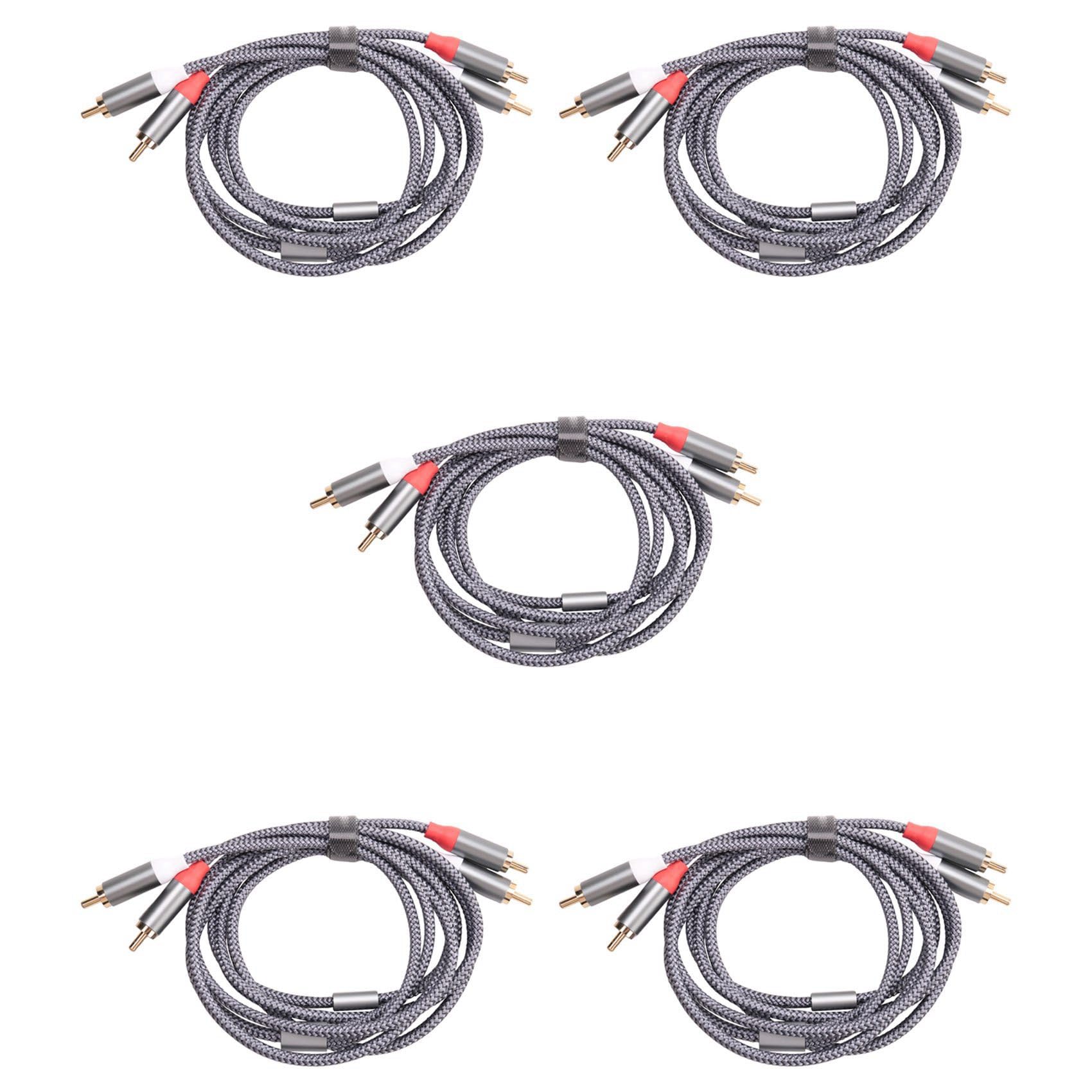 Câble stéréo pour home cinéma et soirées musique lot de 5 cordons audio 1,8m double plaqué or