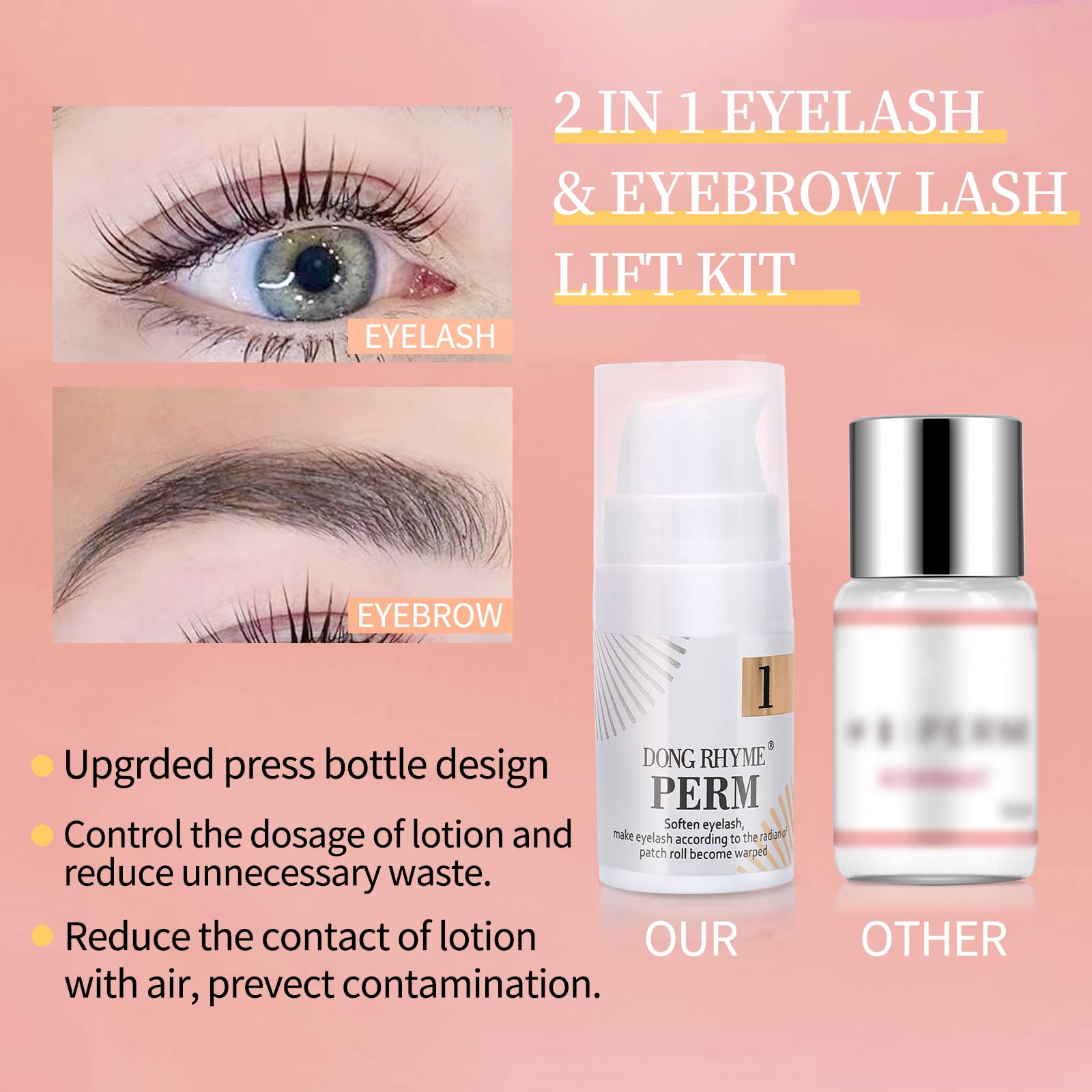 Buy 2022 Upgraded Lash Lift Kit, Eyelash Perm Kit, 2 in 1 Brow Lamination Kit Professional Lash