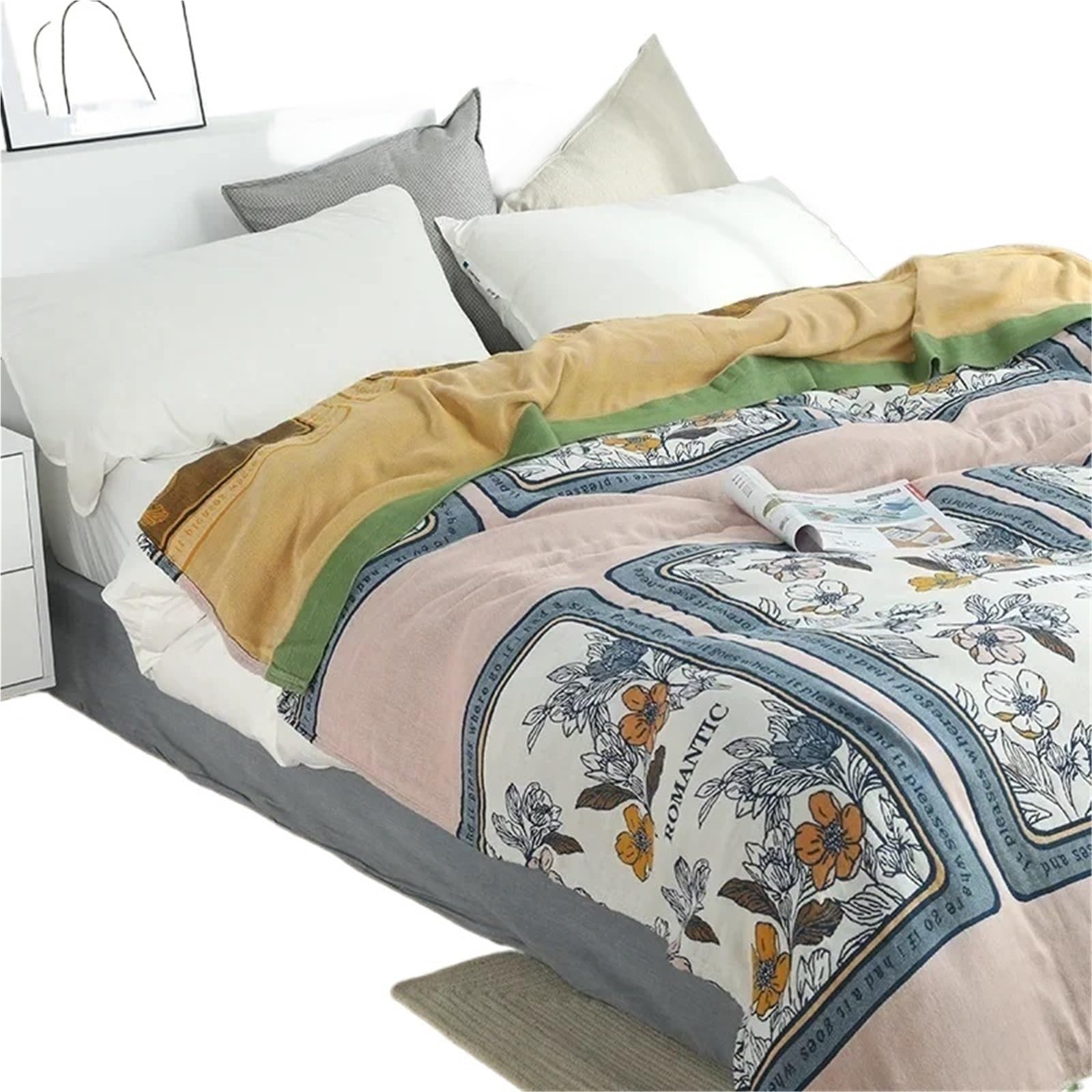 Couverture rafraîchissante anti-chaleur en coton léger 150x200 pour nuit sous climatisation