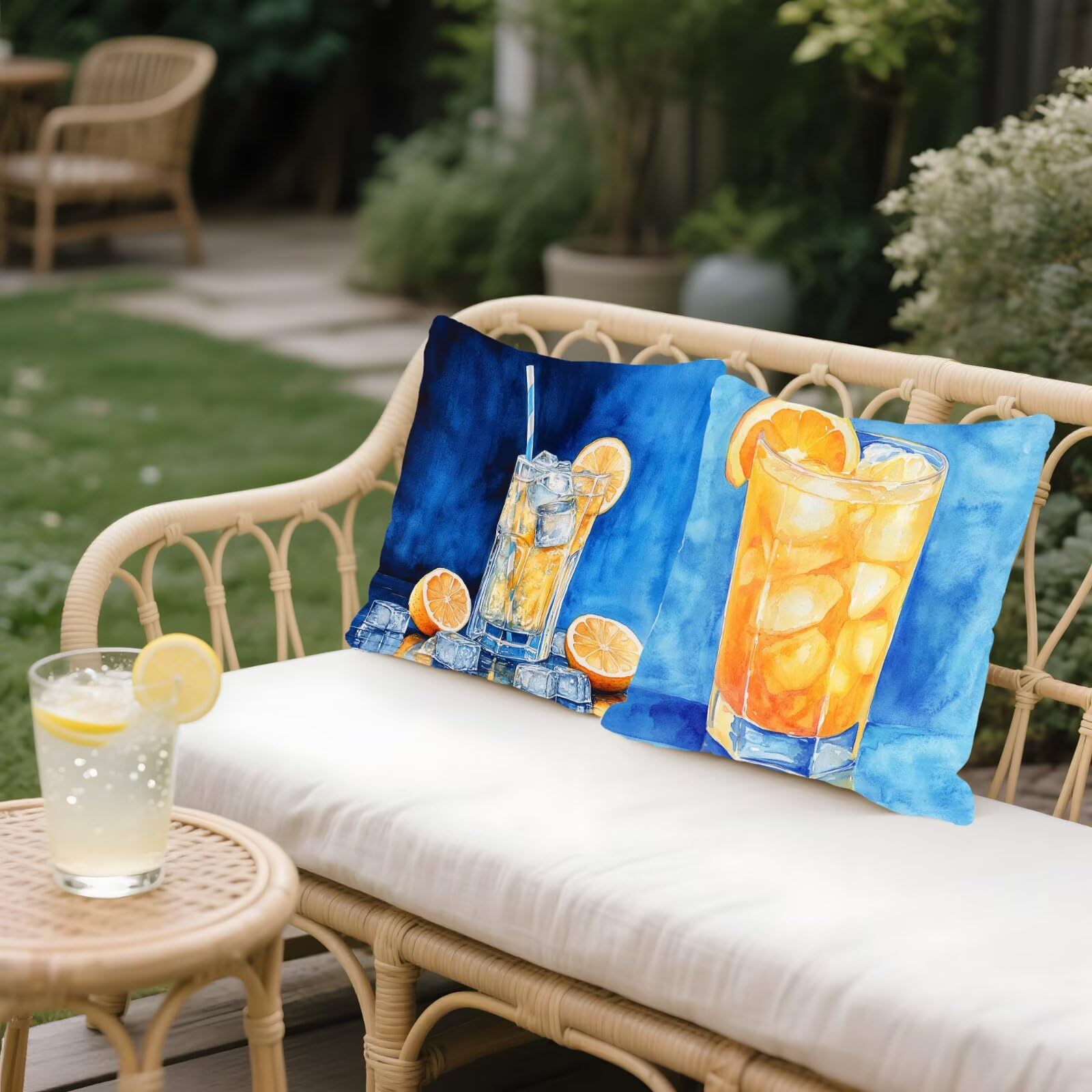 Cojines Sofa Fundas Cojines 40x40cm SúPer Suave Cojin Verano Bebidas Juego de 4, Fundas Almohada Impermeable Exterior, Interior Y Exterior Cojin Decorativos, Para JardíN SalóN Regalos NavideñOs P-475