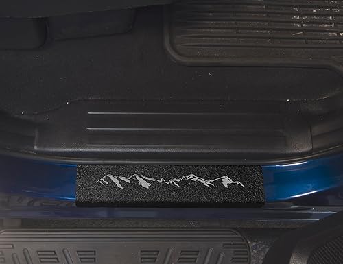 Miniatura 9 de Protección para umbral de puerta, compatible con Tundra 2007-2020, kit de 2 piezas (puertas traseras (CrewMax), negro texturizado con texto