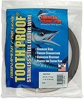 Vista 88 de AFW Alambre Líder Duro de Una Hebra de Acero Inoxidable a Prueba de Dientes - Brillante y Camuflaje para Tiburón, Barracuda, Caballa Real, Wahoo