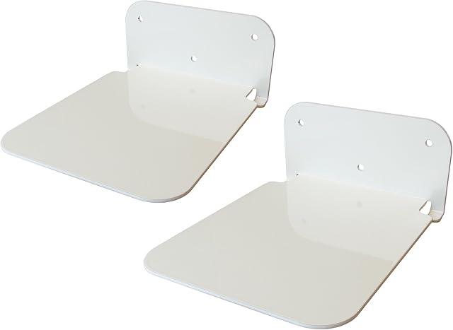 Galleksa Invisible Concealed Floating Metal Bookshelf Wall Mounted Storage for Home Room Creative Decoration Book Display (2 - Pack, White)