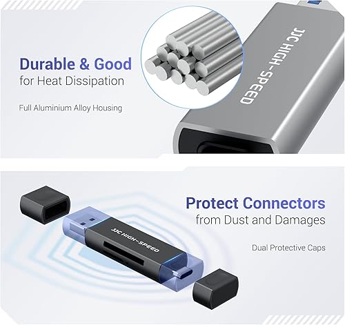 Miniatura 7 de Lector de tarjetas SD para iPhone/ipad/MacBook, múltiples conectores de luz y USB-C 3.0 y USB-A 2.0 memoria SD TF lector de tarjetas SD TF lector de