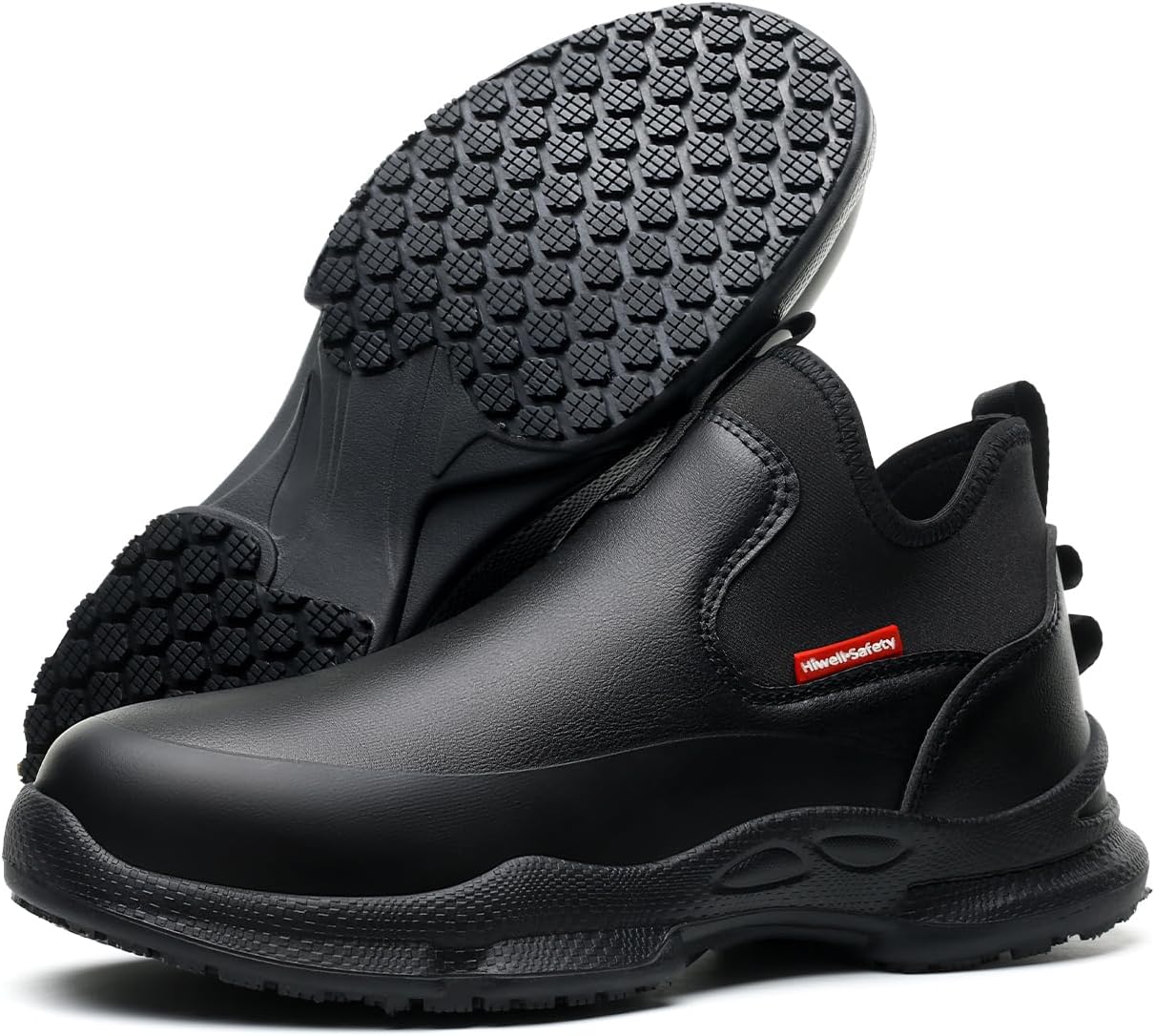 Hiwell Chef Shoes Waterproof Oilproof Comfortable Anti Slip Shoes for Men, Food Service Chef Kitchen Non Slip Work Shoe