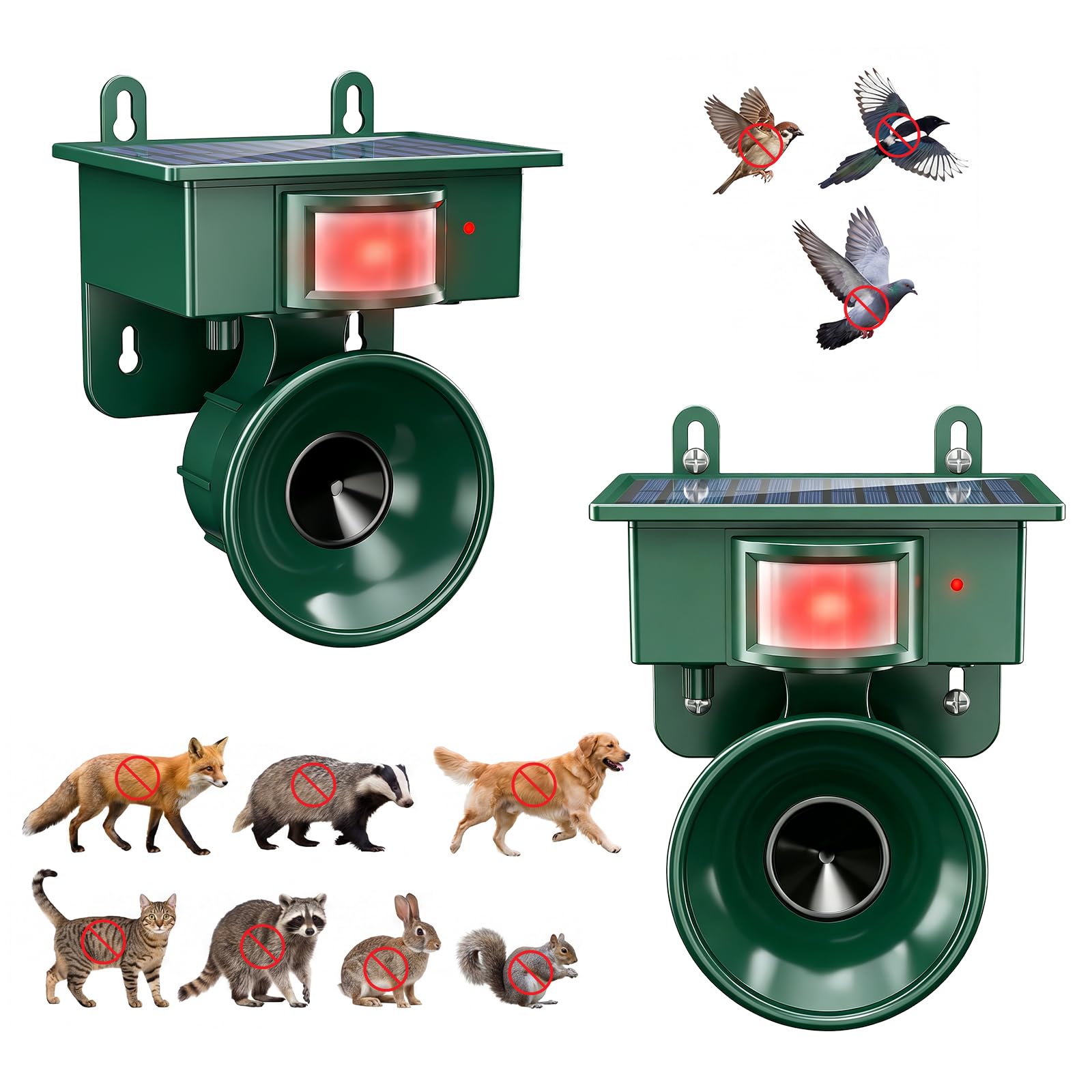 2026 Upgraded Solar Ultrasonic Bird Repellent Devices Outdoor, Waterproof Solar Woodpecker Deterrent for Yard, Garden, Balcony, ultrasonic pest Repeller Motion with Bird Control System (2-Pack)-picture-30