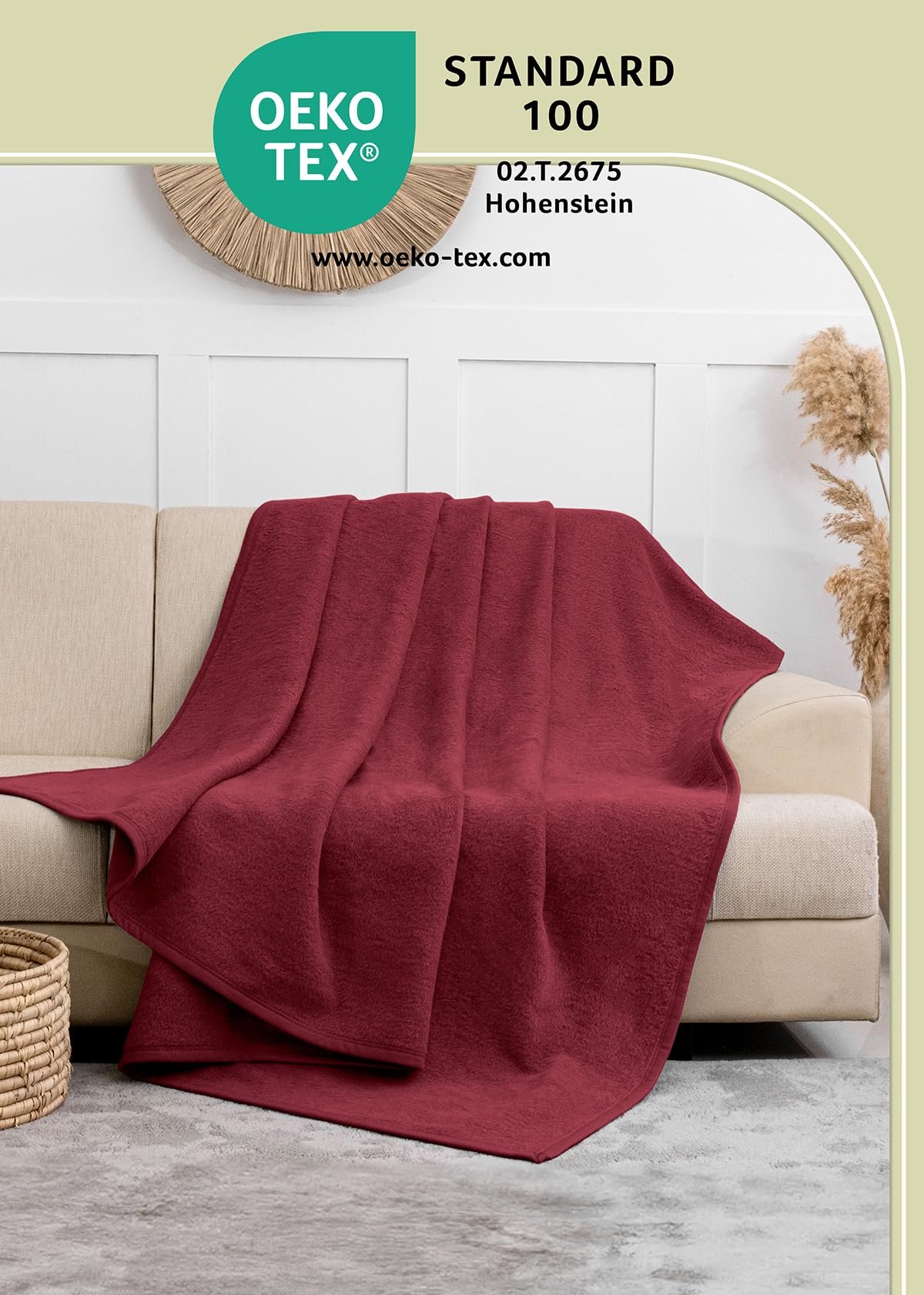 LAYNENBURG Premium Baumwolldecke 150x200 cm - Oeko-TEX 100 - Baumwollmix Kuscheldecke - Decke als Wohndecke, Sofa-Decke & Couchdecke