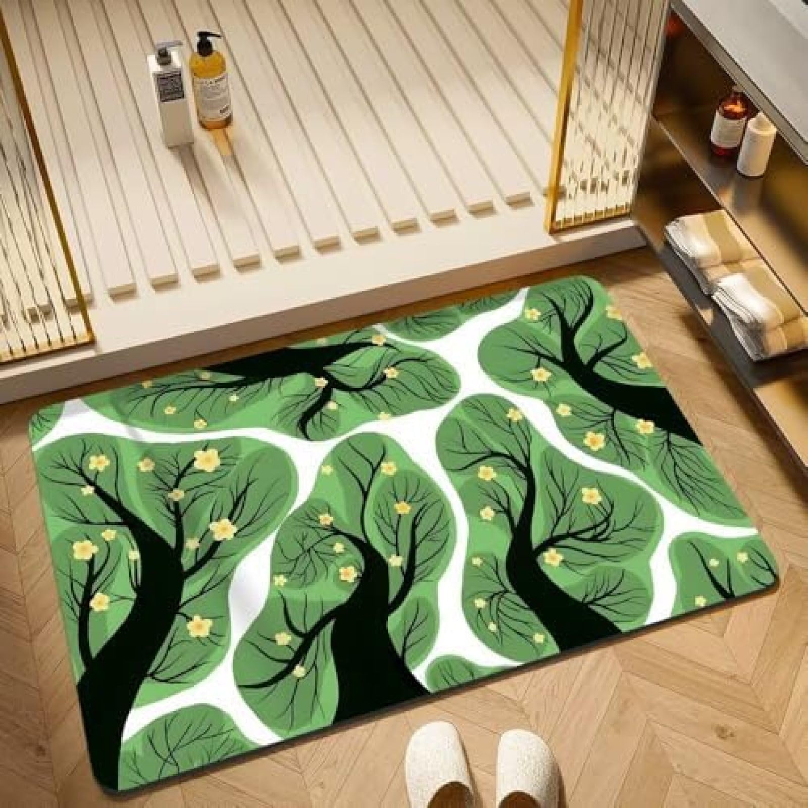 Tapis de bain absorbant en diatomite de luxe, accessoire durable 60x90cm