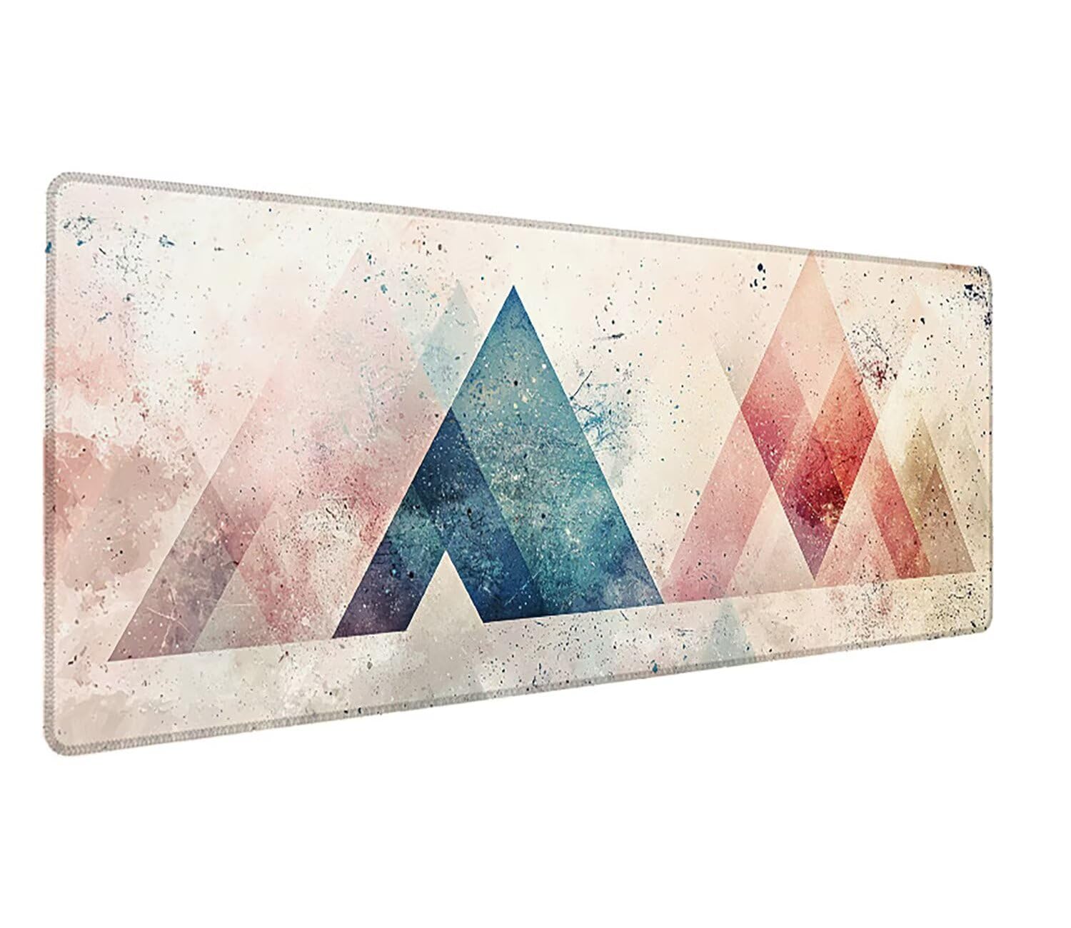 Podkładka pod mysz do gier XXL geometria retro, mata na biurko XXL - 1600 x 800 x 3 mm - pod ręką biurko, mysz dla graczy antypoślizgowa gumowa podkładka zszyte krawędzie, dla graczy, personel-42900