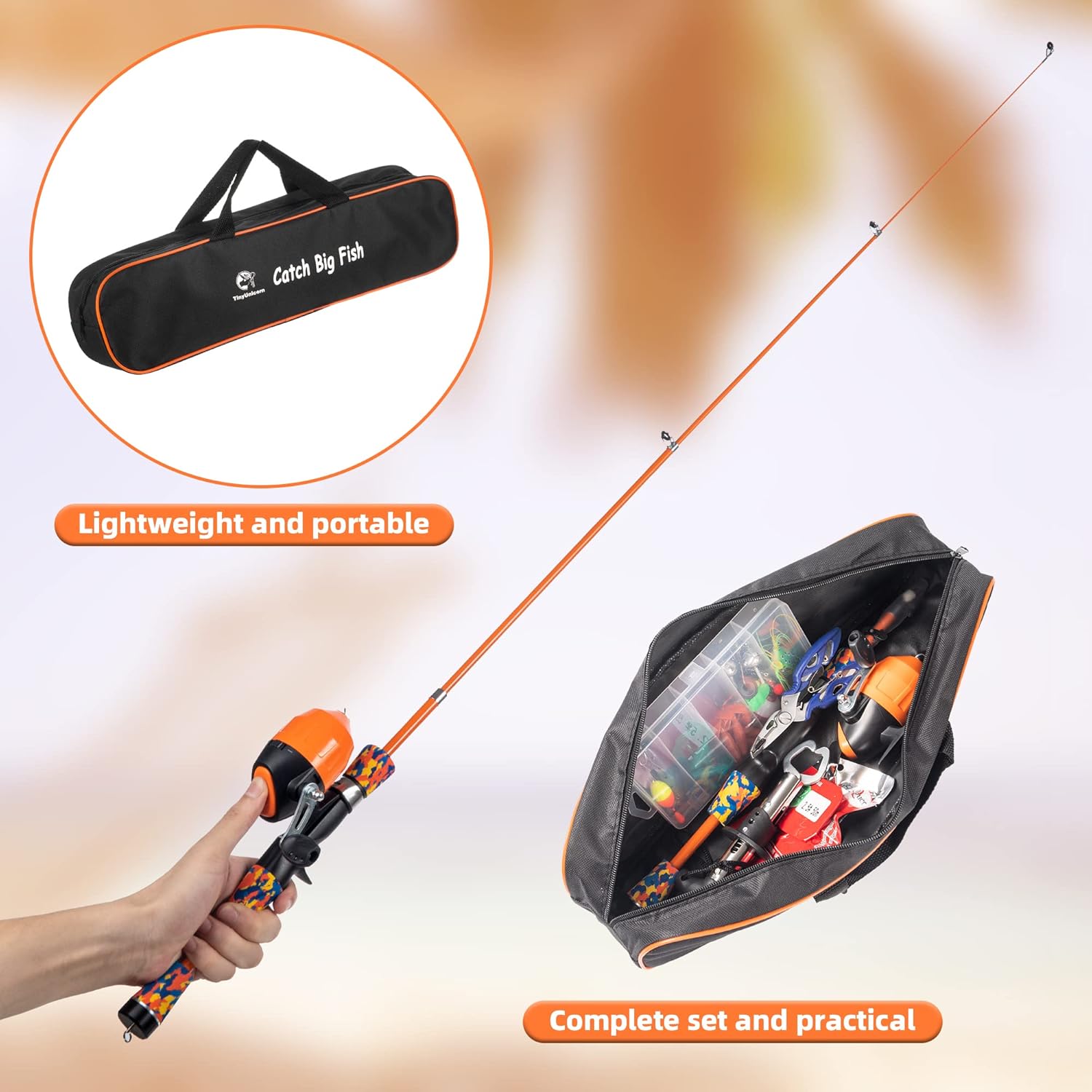 GENERICO Set O Kit De Caña Pescar Telescópica Con Accesorios Y Bolso