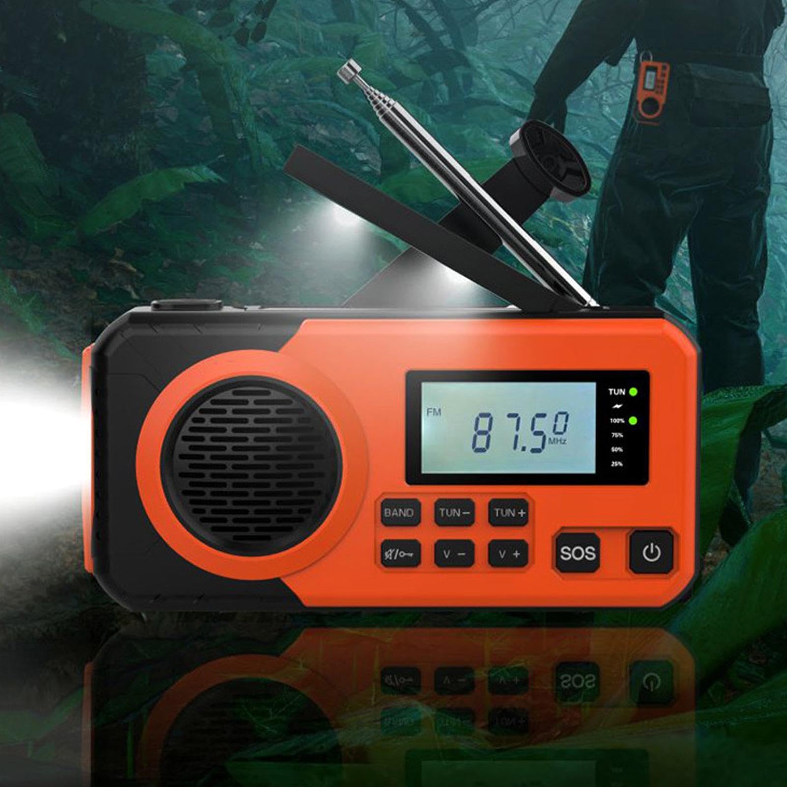 Radio Solar Manivela Manual Portátil | Radio AM FM Exterior Mujeres Hombres Campistas Viajeros Excursionistas Marino Senderismo Camping Tormenta Invernal