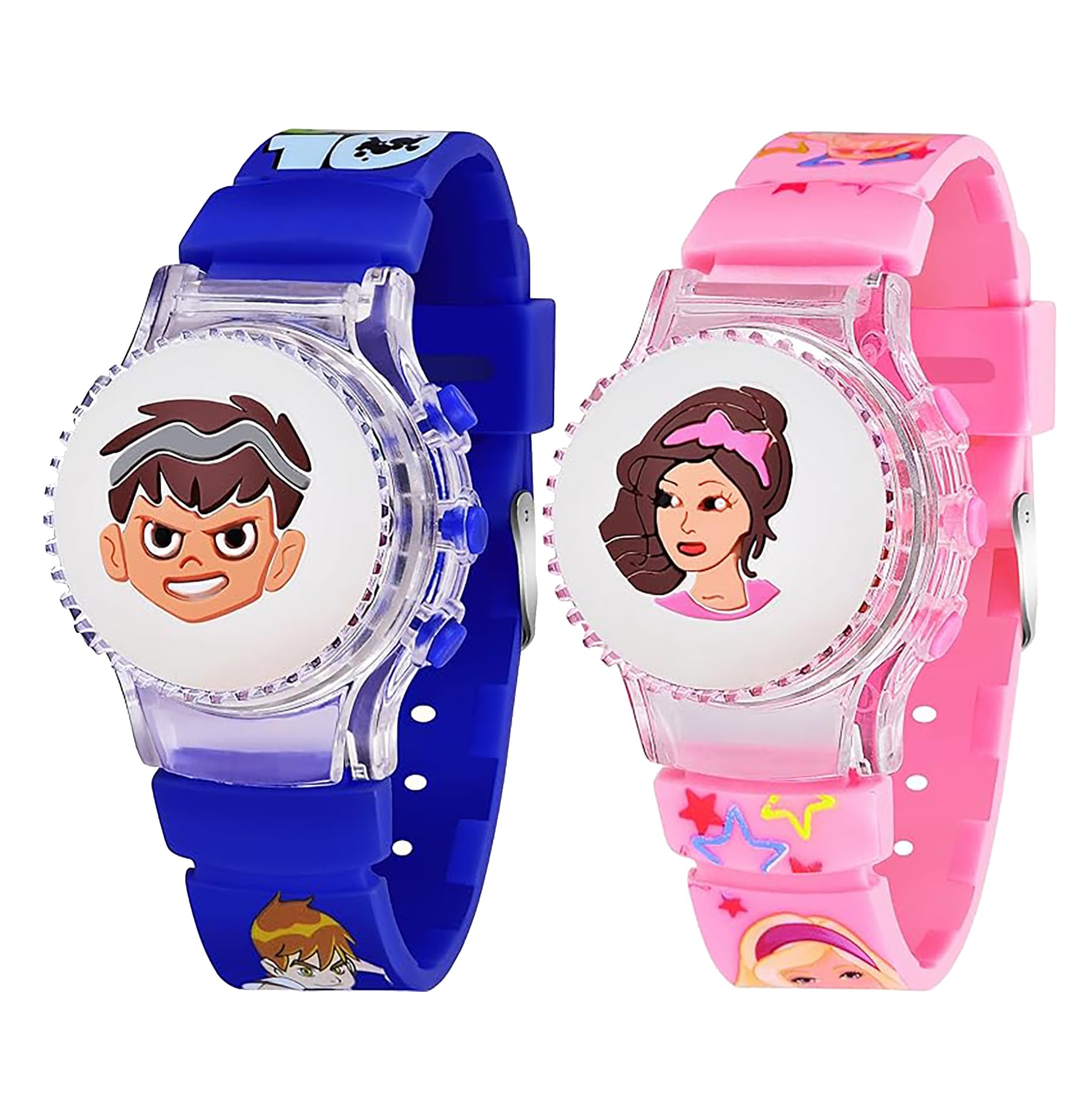 Time Up Digital Dial Combo of 2 Cartoon Glowing Rotating Cap Kids Toy Watch for Boys & Girls (Age:3-10 Years)-RC256-BN-20X (NavyBlue-Pink) (B0CYT4548T) Amazon Price History, Amazon Price Tracker