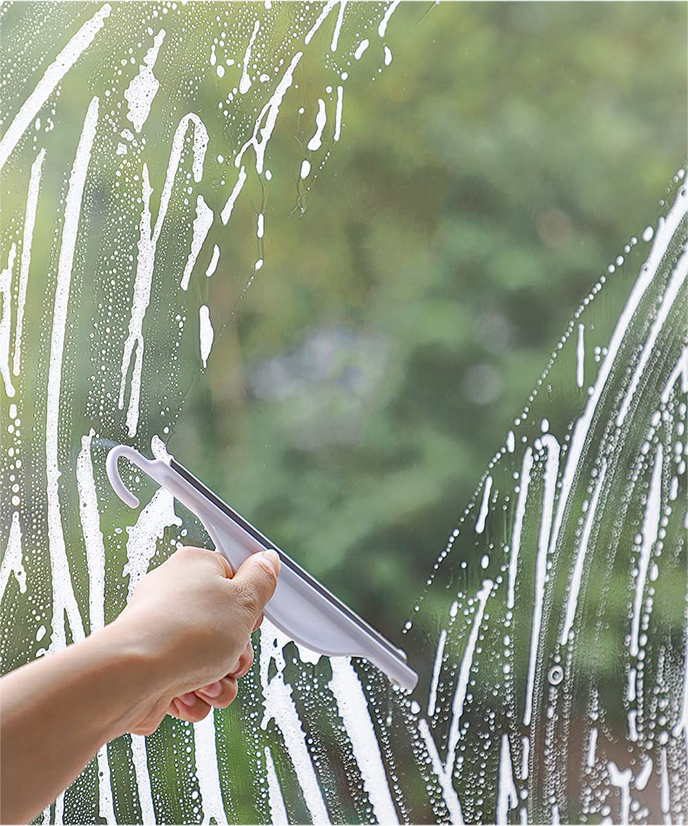 4 Pcs Silicone Wiper, Household Squeegees, Small Squeegee for Glass Doors, Mirror Wiper and Kitchen Countertop Sink, Home, Window Cleaning, Bathroom Shower, Car, Floor, Etc