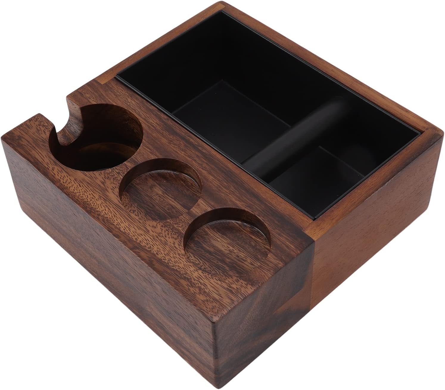 LiebeWH 4 in 1 Wooden Coffee Tamper Holder Wooden Coffee Portafilter Stand Coffee Maker Accessory with Non Slip Foot Pad Design for Countertop, LiebeWHo9fuaxbhiz