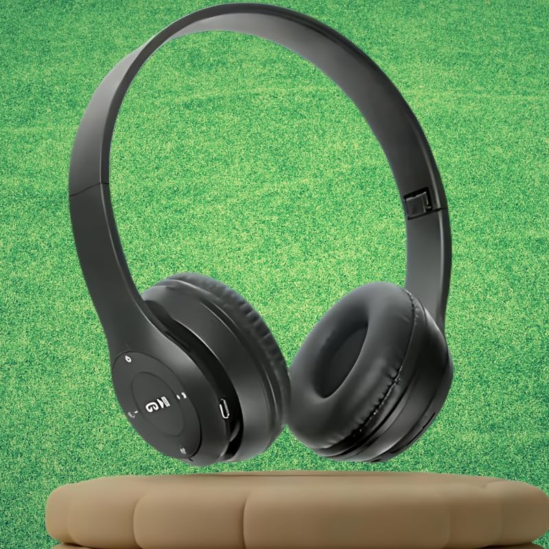 P47 Wireless Bluetooth Headphones Over Ear with Mic (Black)-image-34