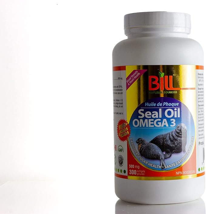 Seal Oil Omega 3 500mg 300 Sofgel Capsules Amazon.ca Health
