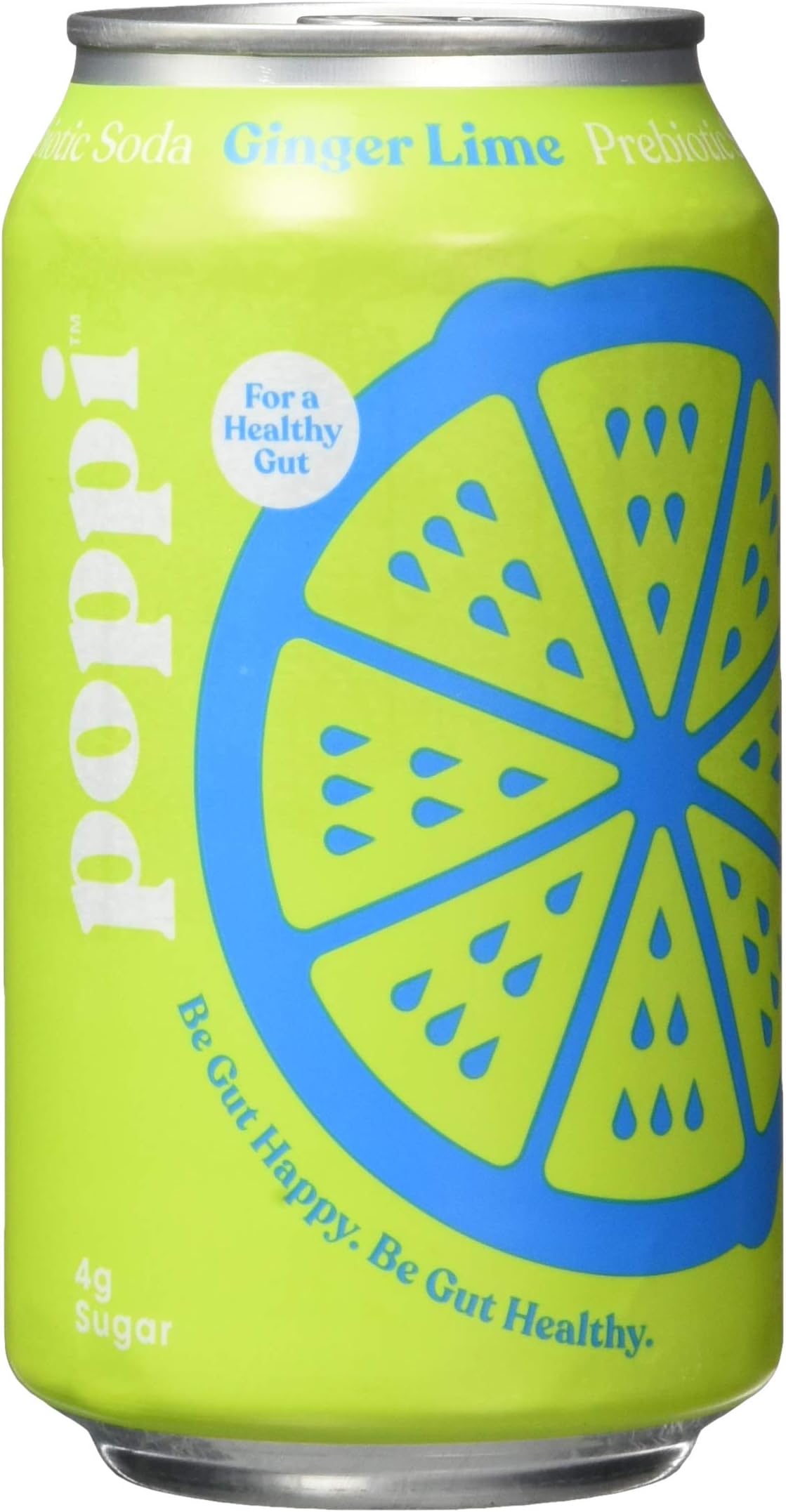 Ginger Lime Prebiotic Soda, 12 Fl Oz (Pack of 12)