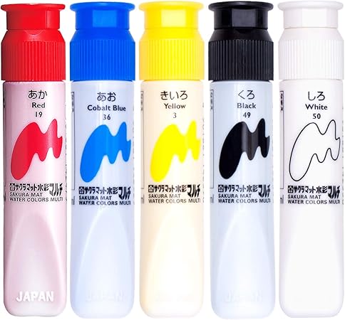Amazon Co Jp サクラクレパス 絵の具 マット水彩マルチ 5色セット Mwm5 ホビー