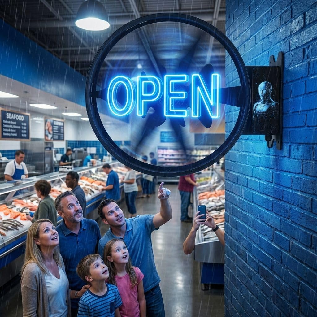 NAFLNE3D Hologram Fan With WiFi APP Control Holographic Display With High-Brightness LED, Adjustable Height, 1000-Video Library, Ideal For Trade Shows & Retai (BLACK, 18 Inches Double Sided)