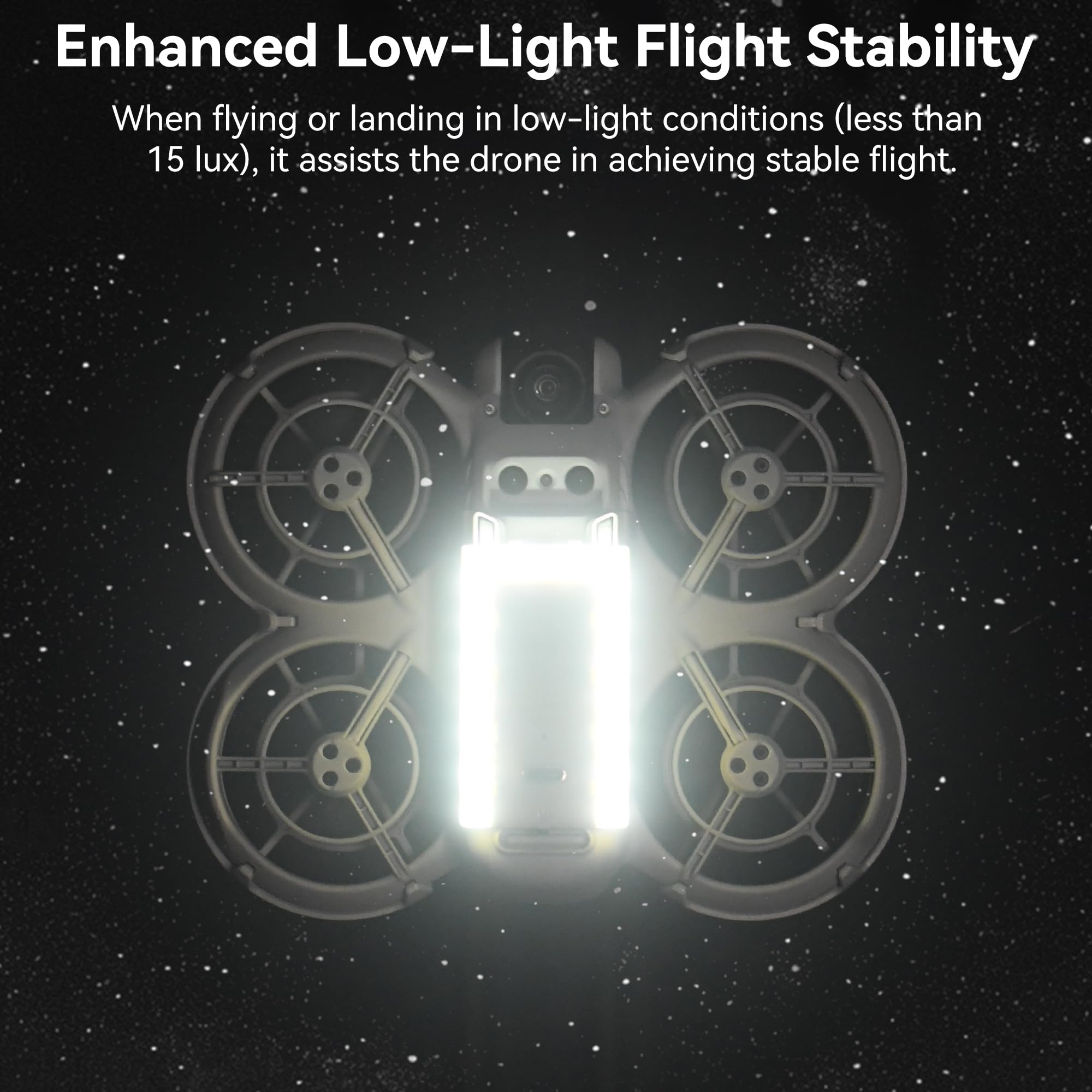 Craznick Neo Night Light Landing Gear - Battery Protector for DJI Neo Accessories LED Light Landing Legs Battery Protectors 2 in 1 Kit