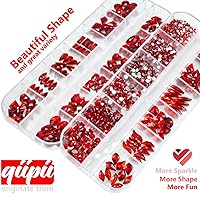 Vista 102 de 4 Boxes Emerald Green Rhinestones Glitters 24 Shapes K9 Glass Gems Stones Flatback Round Diamonds Crystals Nail Art Charms Supplies for Nails Faces