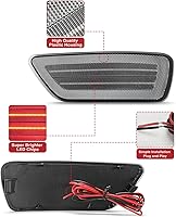 Vista 3 de Luces Reflectantes LED para Parachoques Trasero Compatibles con Luz Antiniebla para Jeep Compass 2011-2017, Conjunto de Luces para Grand Cherokee