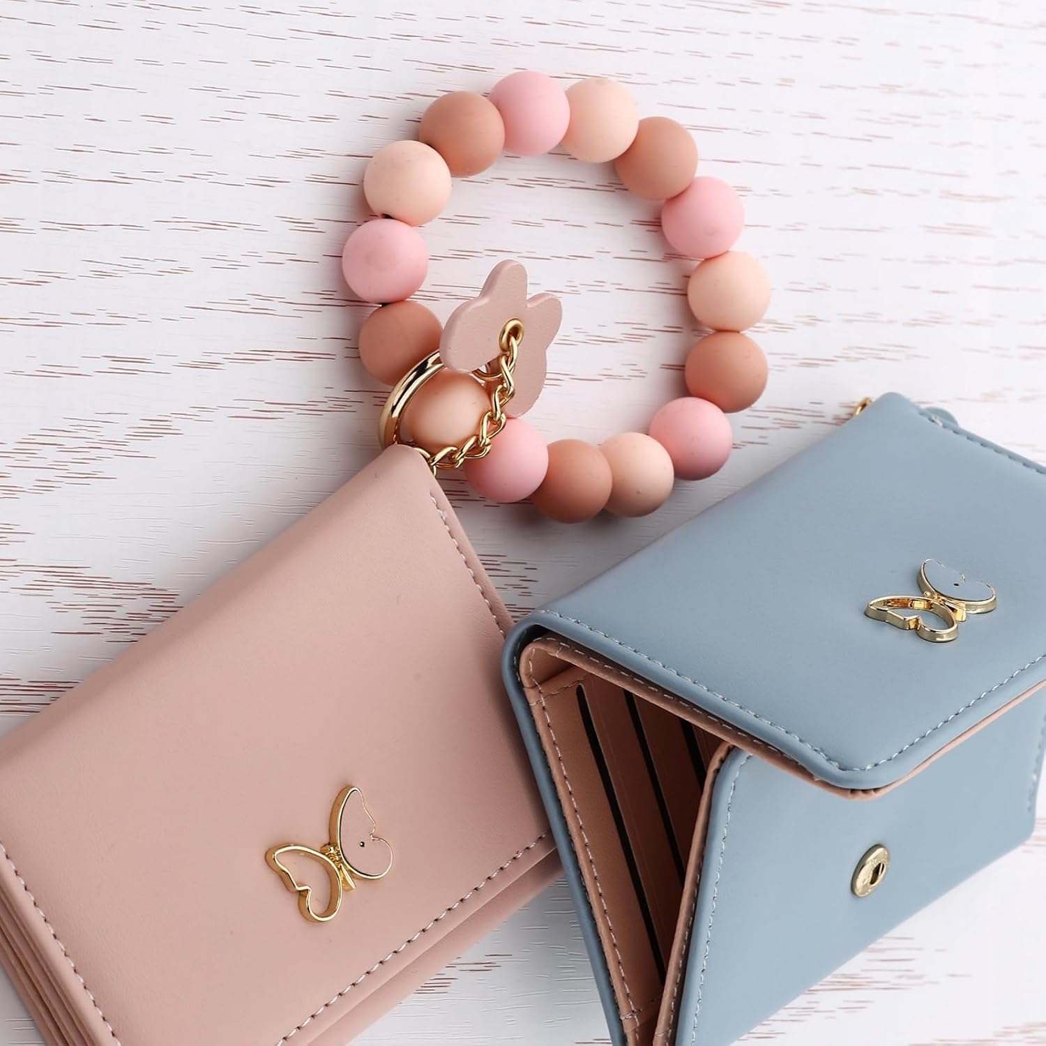 Small Wallets Woman Silicone Bracelet Wristlet Wallet Trifold Slim RFID Cute Card Holder Purse - Image 5