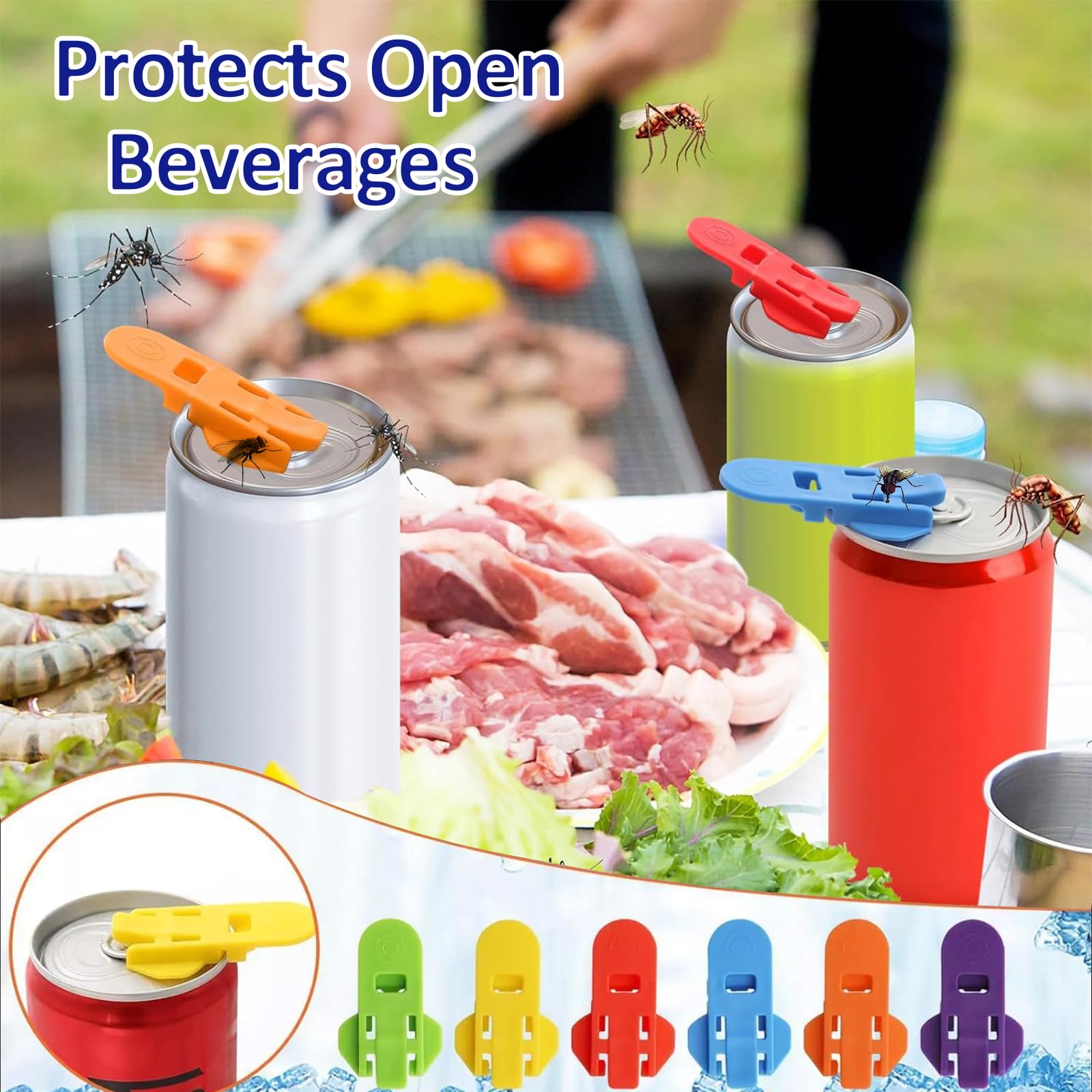 Herramienta de abrelatas de soda, 6 unidades, colorida, fácil manual, protector de plástico para mano, anillo de elevación, tapas para bebidas frías, protectores de bebidas de aluminio 5