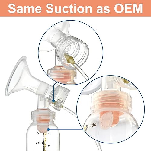 Miniatura 8 de Maymom MyFit - Juego de bridas de dos piezas para el pecho (0.827 in pequeño), conector de membrana de válvula compatible con extractores de leche