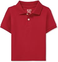 The Children's Place Boys' Uniform Performance Polo - 100% Cotton Pique, Breathable, Soft & Durable School Shirt