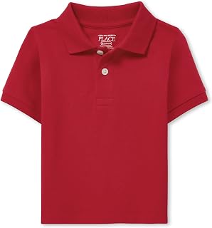 The Children's Place Boys' Uniform Performance Polo - 100% Cotton Pique, Breathable, Soft & Durable School Shirt
