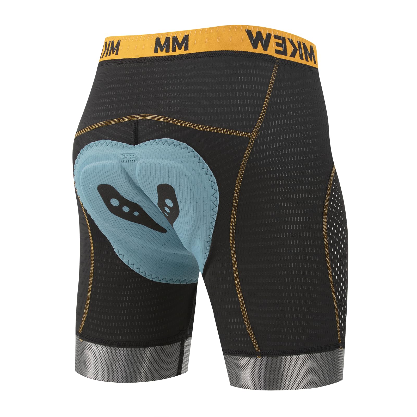 MKEW Men's High Density Sponge Padded Cycling Underwear Bike Shorts Underwear MTB Liner Road Biking Bicycle Clothes (US, Alpha (Alpha), S, Regular, 1, Orange)