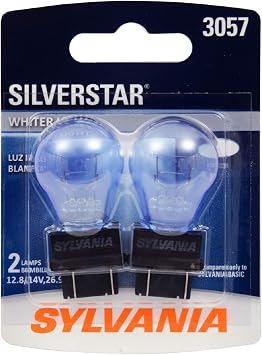 SYLVANIA - 3057 SilverStar Mini Bulb - Brighter and Whiter Light, Ideal for Daytime Running Lights DRL and Back-Up/Reverse Lights Contains 2 Bulbs