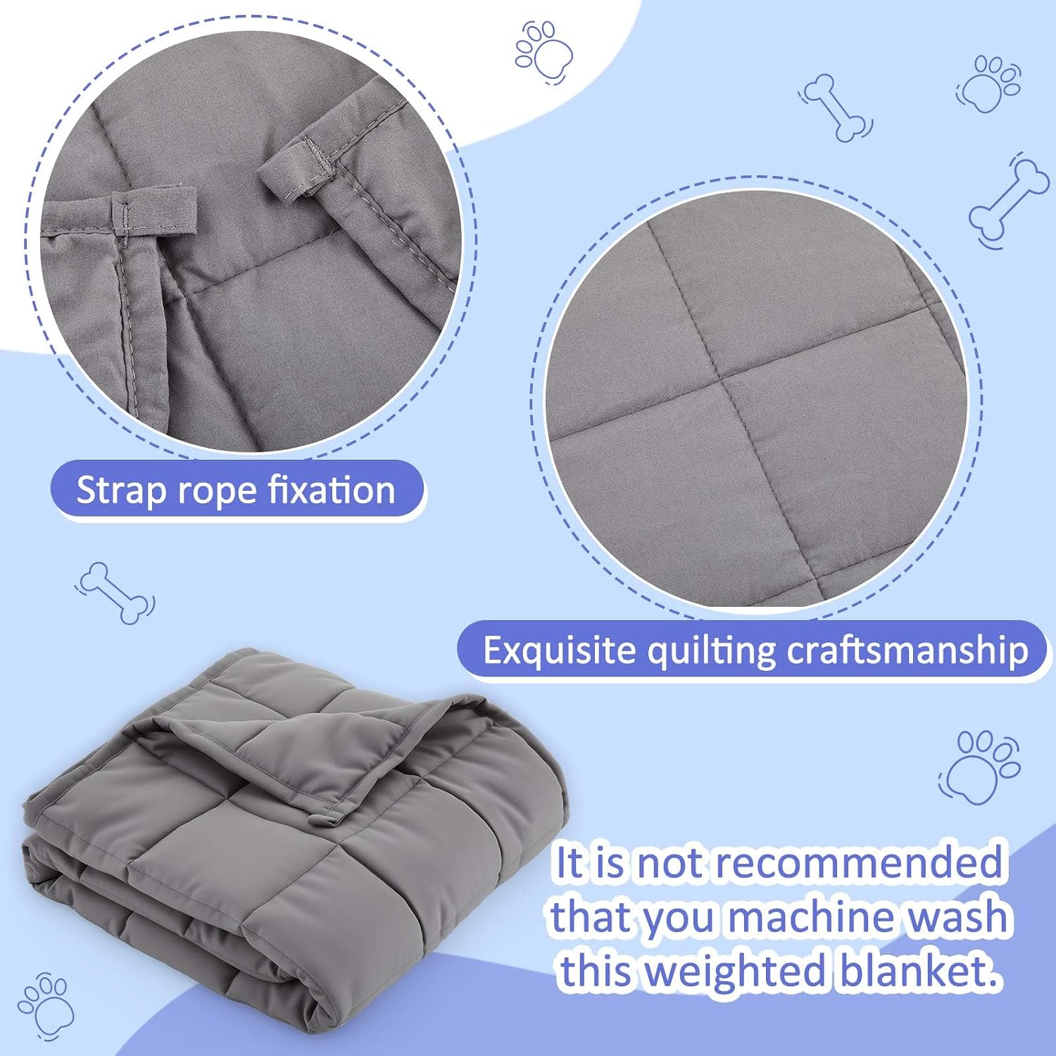 Geiserailie 36" x 48" Weighted Blanket for Dogs Pets, Weighted Dog Blanket Soft Washable Calming Blankets for Medium Large Dogs with Anxiety Use in Car, Bed Couch Gift for Dog Owners Lovers