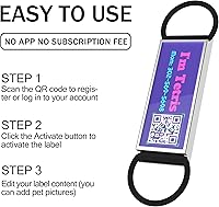 Vista 3 de Placa de identificación para perro con código QR, etiquetas de identificación de perro personalizadas, silenciosa y silenciosa para mascotas