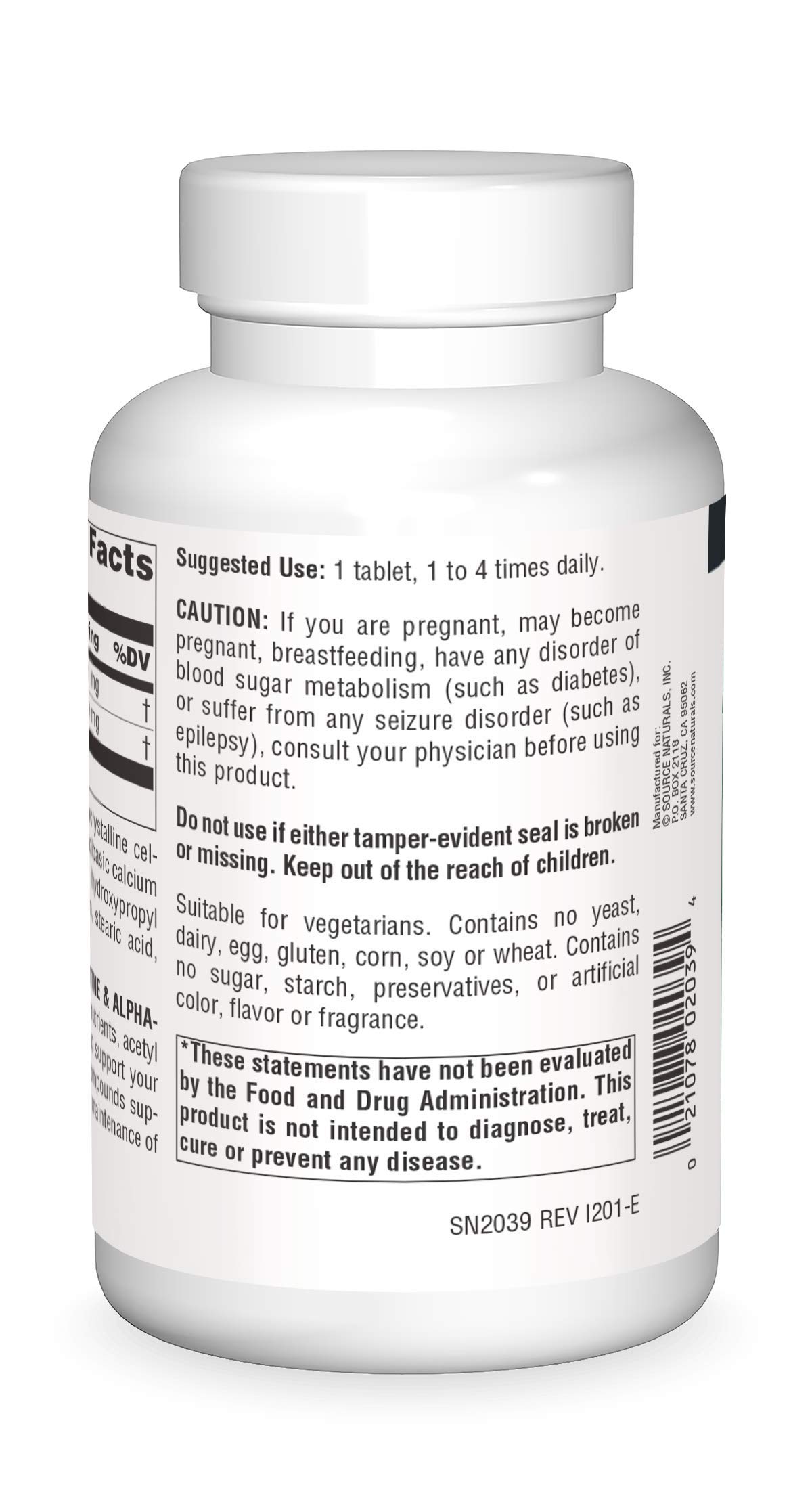 Source Naturals Acetyl L-Carnitine & Alpha-Lipoic Acid 650mg - 180 Tablets — Amazon image 2