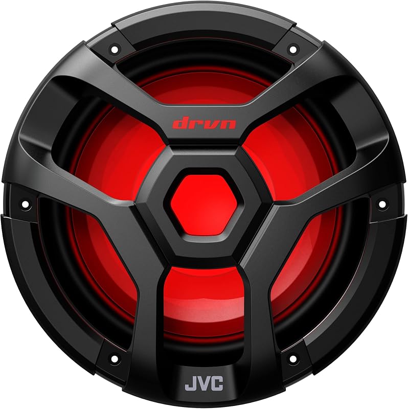 CW-DR1040ML Subwoofer de audio para automóvil/marino para exteriores con iluminación RGB de 10 pulgadas - parlante de graves individual negro resistente al agua de 1300 vatios para sistema de sonido estéreo marino