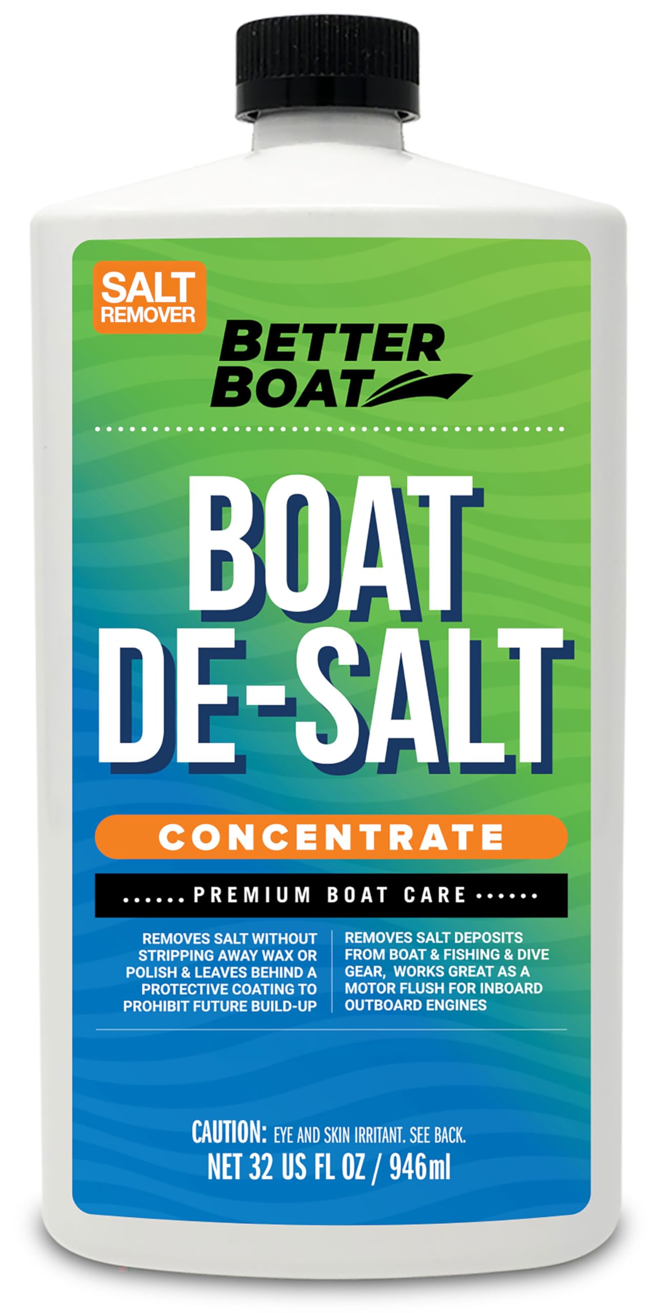 Better Boat Salt Remover Concentrate, De Salt Flusher for Marine Motors, Watercraft Engines, Flush & Winterize Cleaner