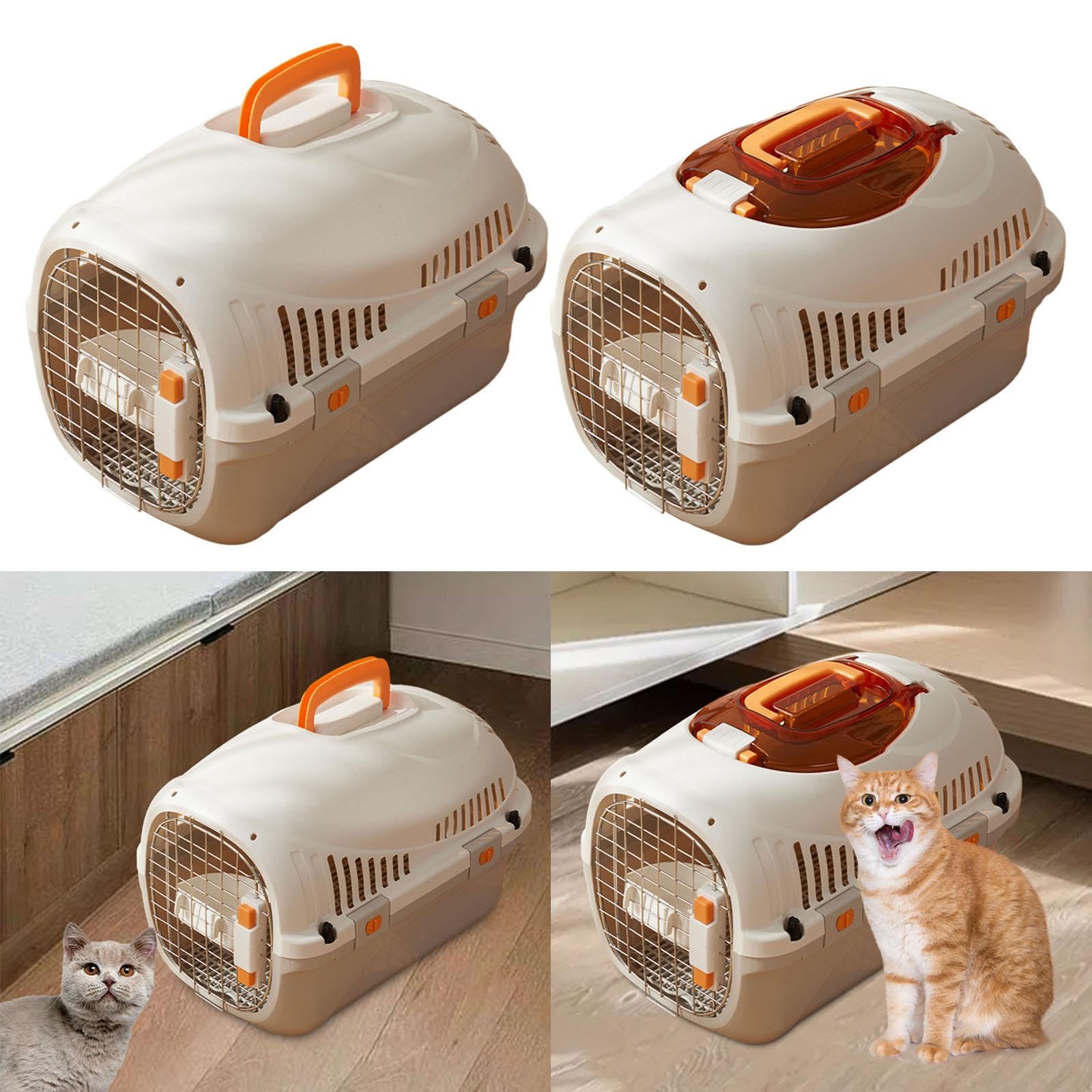 Transportín Rígido Transpirable para Perros Y Gatos, Ideal para Viajes Y Excursiones, Estilo a
