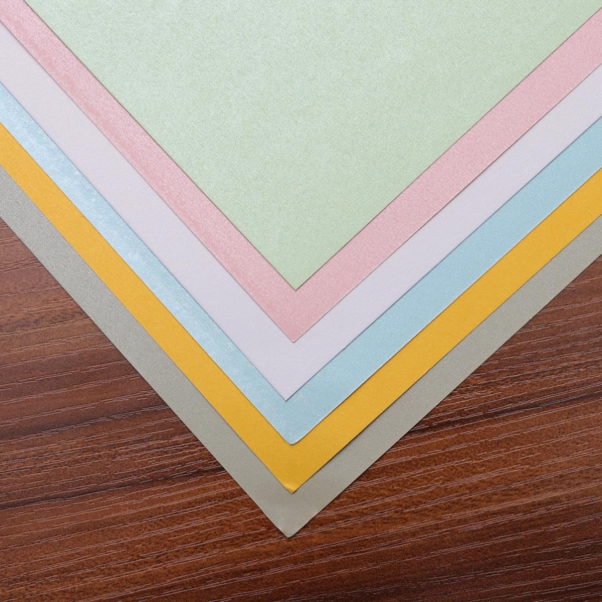 50pcs Colorful Pearlescent Shimmer Card Stock Paper