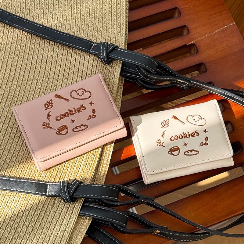 Preppy Small Portable Cute Wallets for Women Vintage Y2K Bifold Wallet Card Holder Goth Grunge Accessories (Blue,Onesize)2