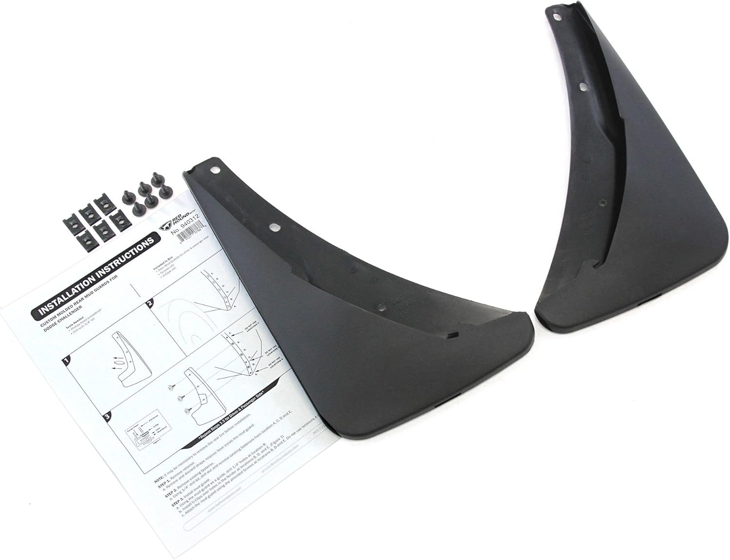 Red Hound Auto Premium Heavy Duty Molded 2015-2020 Compatible with Dodge Challenger Mud Flaps Mud Guards Splash Front Rear Molded 4pc Set