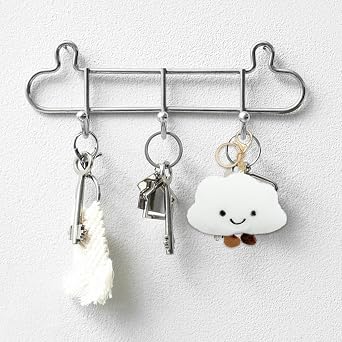 Jaczora 2 Pcs Cute Cloud Plush Keychains, Fluffy Bag Charm Pendant, Soft Cloud Keyring Decoration for Bags, Backpacks, Purses & Keys