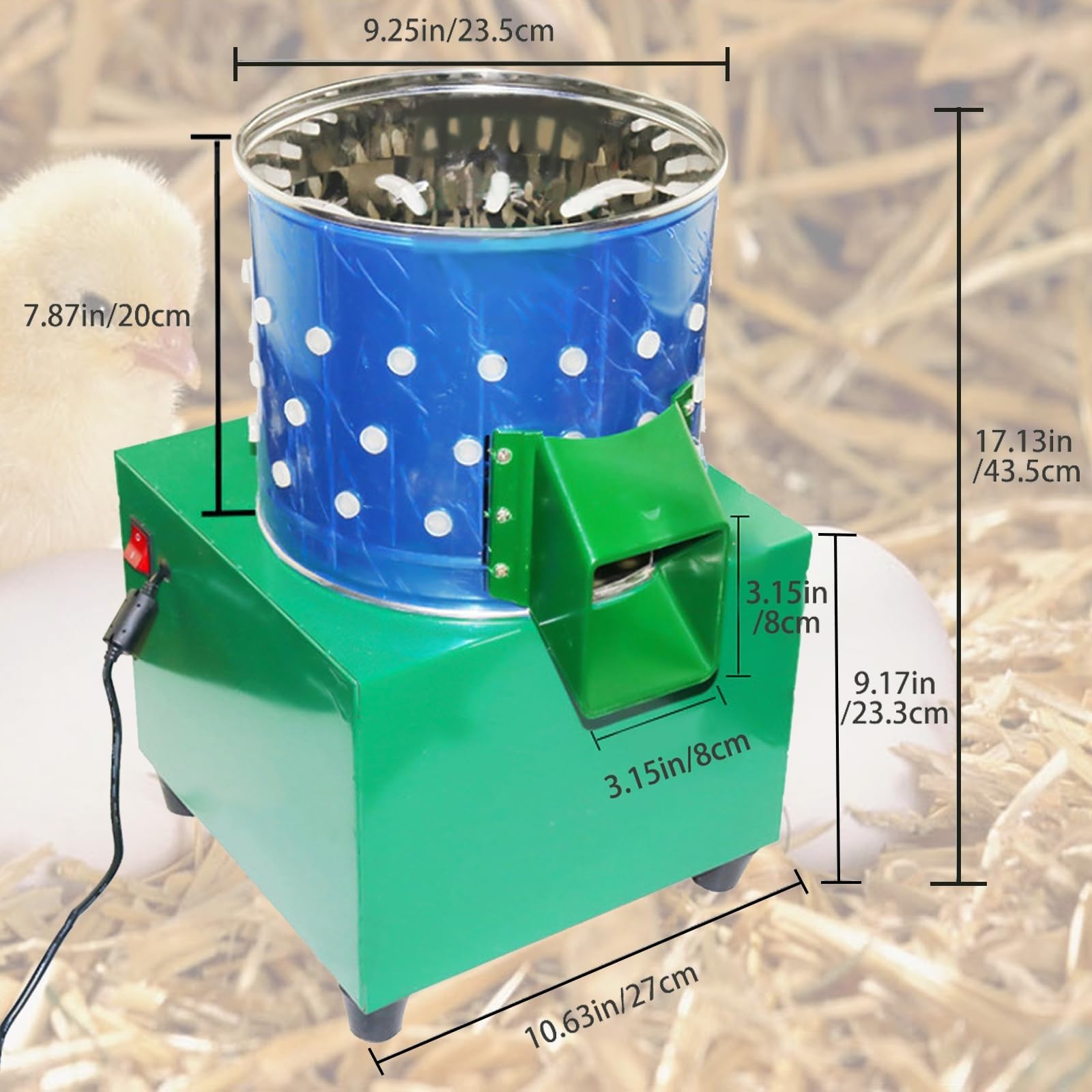 Macchina dello Plucker del pollame, Plucker della piuma dell'acciaio inossidabile, spennatura dei capelli di alta efficienza - 110 dita di gomma, attrezzatura di sconfitta