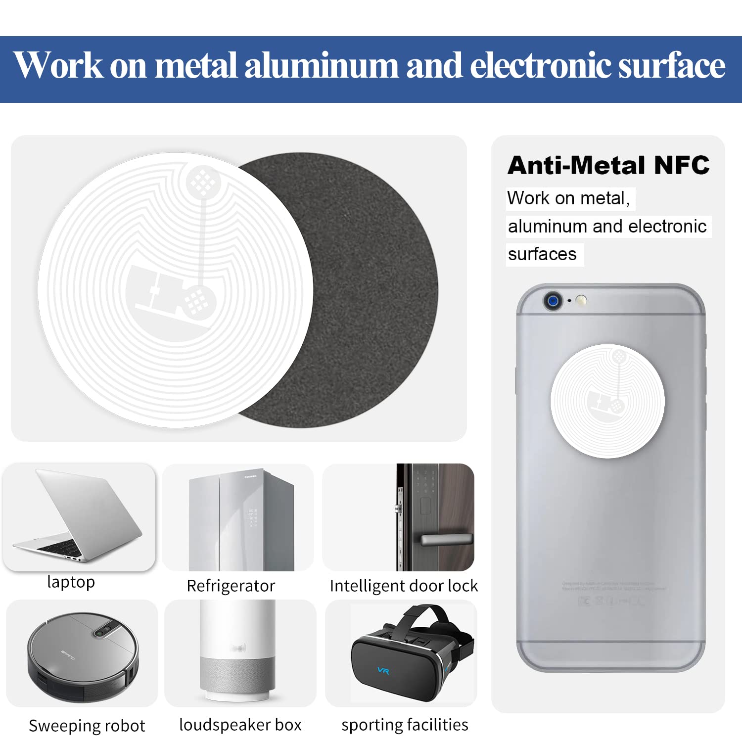 10 NFC Tags Stickers,NTAG215 NFC Tag,(25mm/1inch) Programmable 504 Bytes Memory NTAG215 Tags, Compatible With All NFC-Enabled Phones And Devices