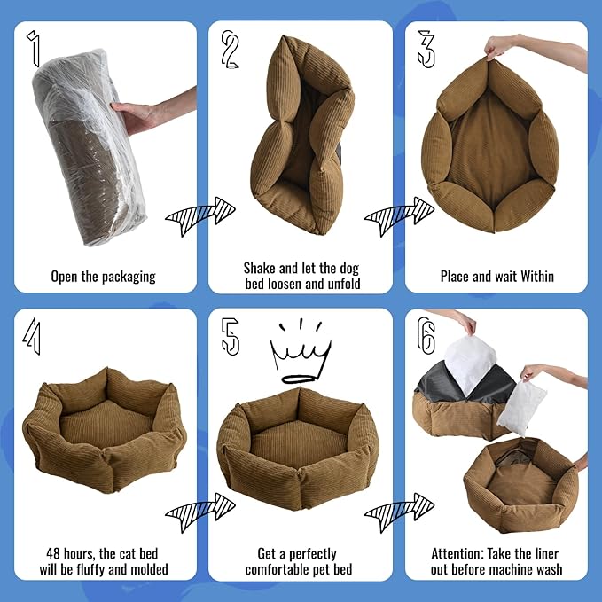 Cama Redonda para Perro y Gato Mediano 75cm Lavable Antideslizante miniatura 6