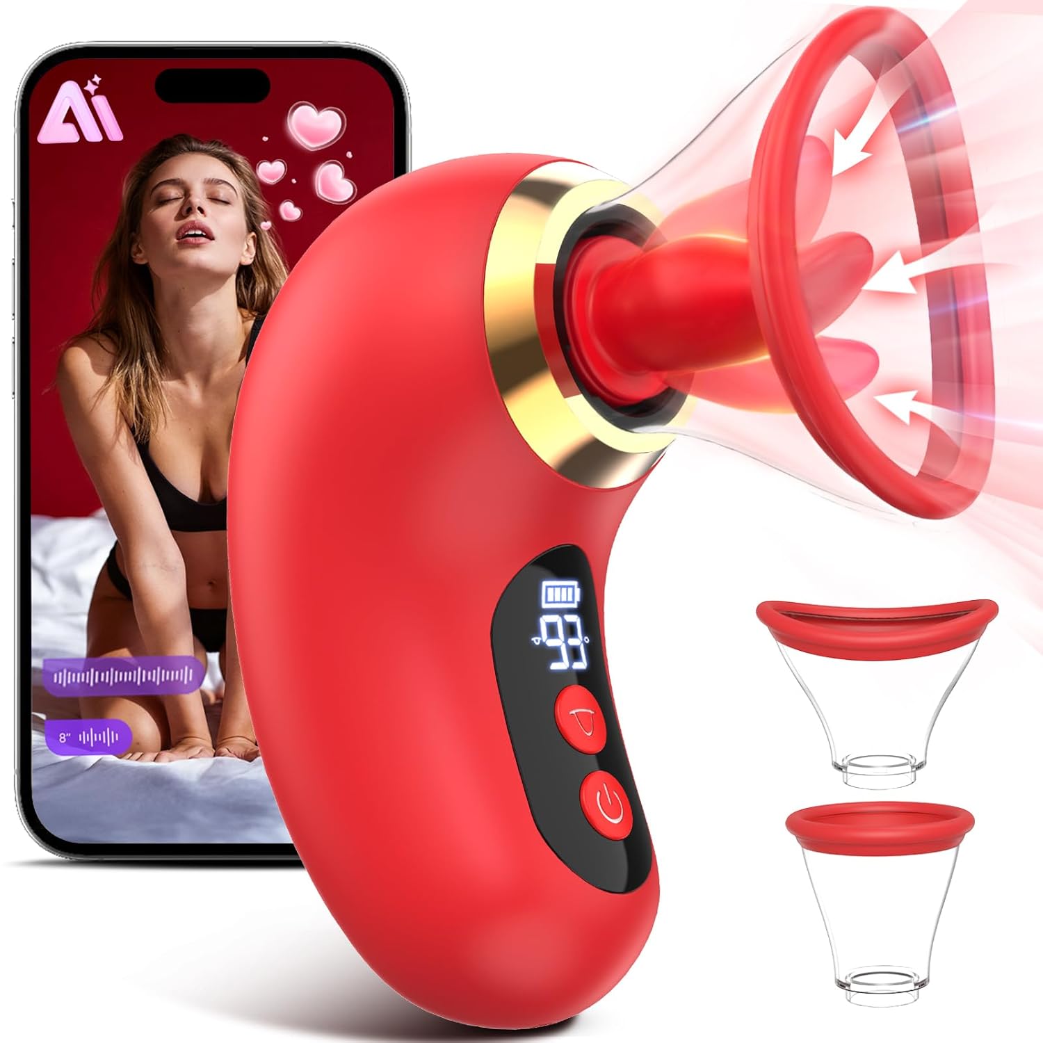 Vibrator Sex Toys for Women - 5IN1 AI APP Rose Toy Adult Toys Sucking Vibrator 3 Sucking 9