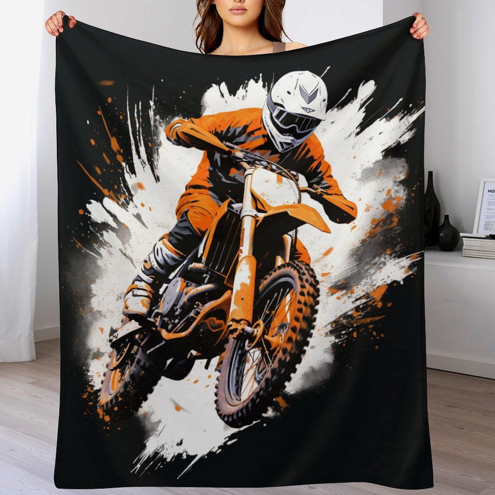Couverture motocross 150x200cm lavable pour éliminer le froid après le sport mécanique